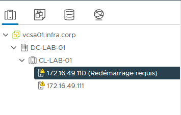 Redémarrage requis pour notre hôte
